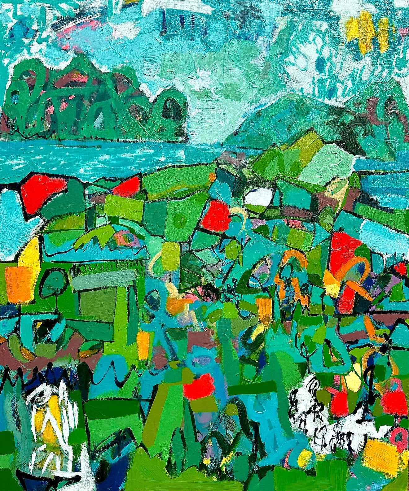 LANDESCAPE 1940s Burgh Island Magic painting by Andy Walker